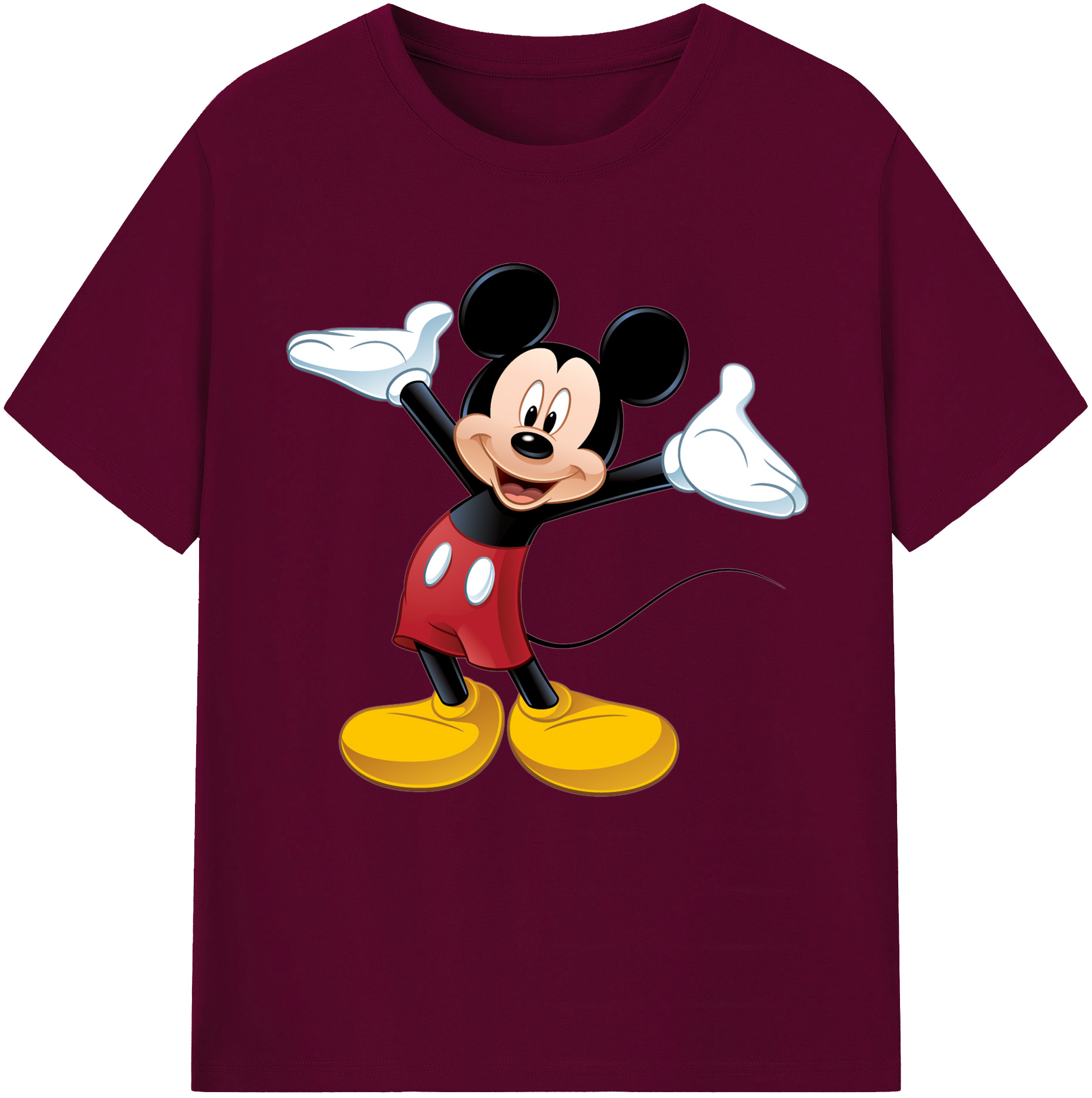 （画像用） ミッキーマウス Mickey Mouse レディースカジュアルプリントTシャツ（綿100％）